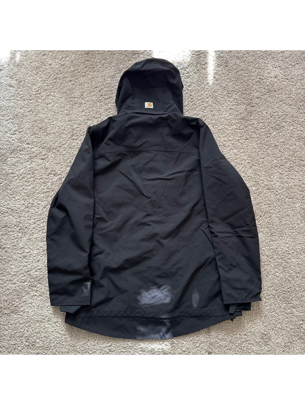 Carhartt Jacket Womens Large Black Storm Defender Lined Work Hood Coat Lady - Picture 6 of 6